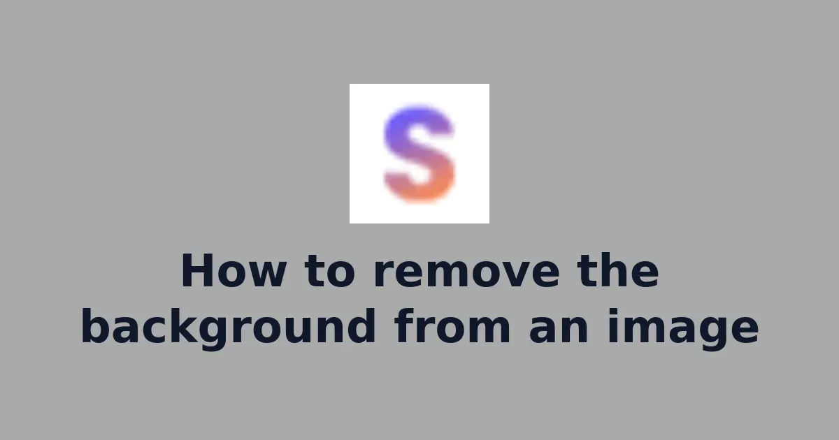 How to remove the background from an image