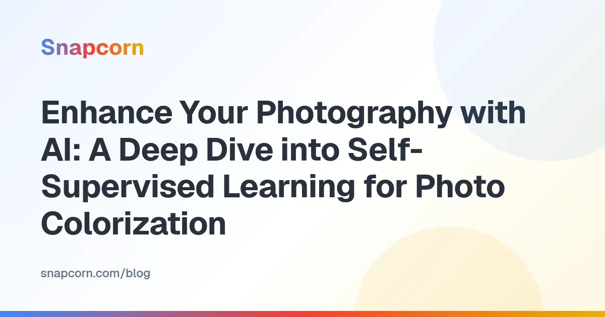 Enhance Your Photography with AI: A Deep Dive into Self-Supervised Learning for Photo Colorization