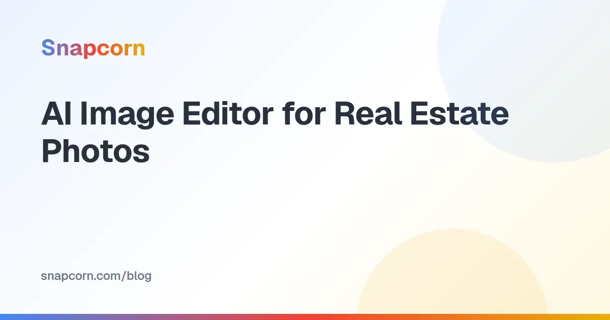 AI Image Editor for Real Estate Photos